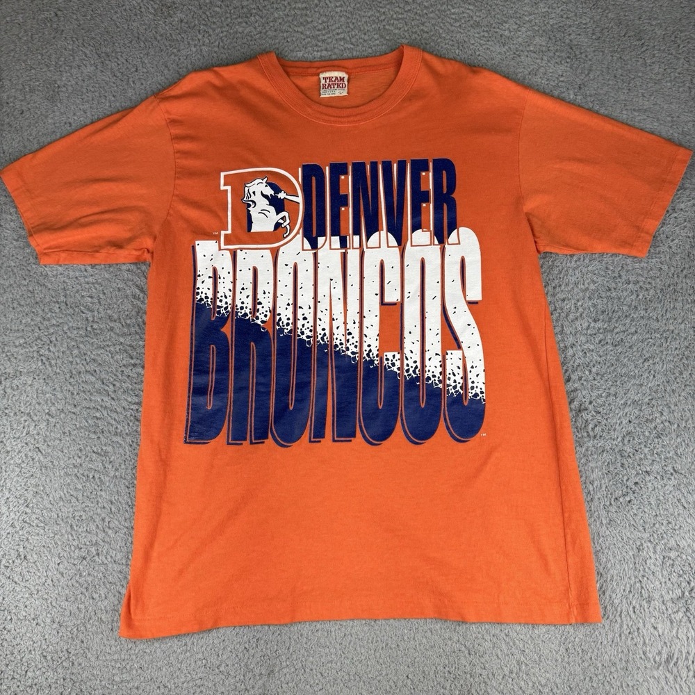 Vintage Denver Broncos Orange T Shirt 70s/80s Men's Size Large USA Single Stitch